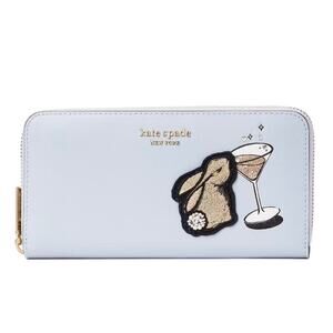 NWT Kate Spade RETAIL $210 New York Bunbun Bunny Zip Around Continental Wallet